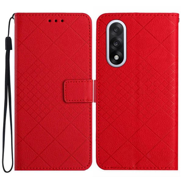 OnePlus Nord 5 Plånboksfodral Litchi Imprint - Röd Röd