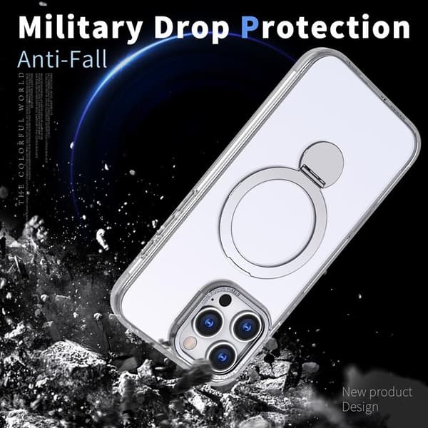 Mobilskal till iPhone 15 Pro MagSafe Rotating Kickstand Transparent
