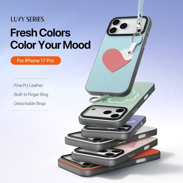 DUX DUCIS Mobilskal till iPhone 17 Pro med Fingerring/Rem Luvy Series Blå