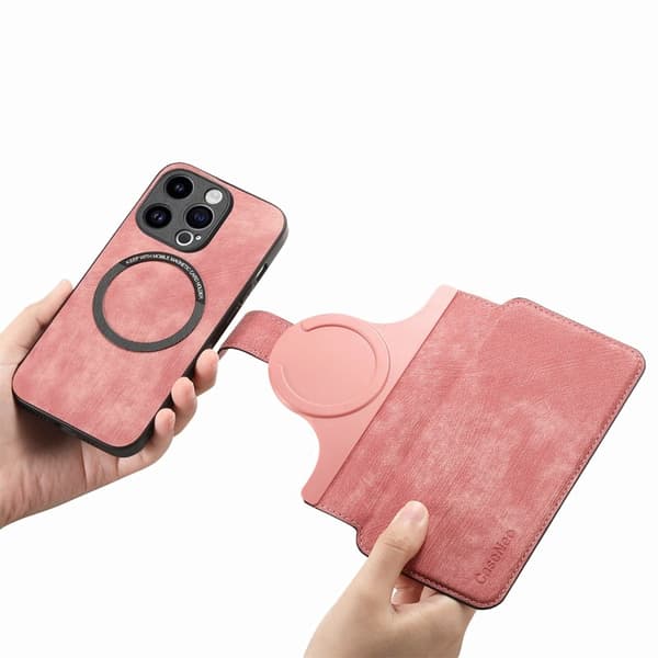 CASENEO MW-03 iPhone 13 Pro Max Plånboksfodral Konstläder - Rosa