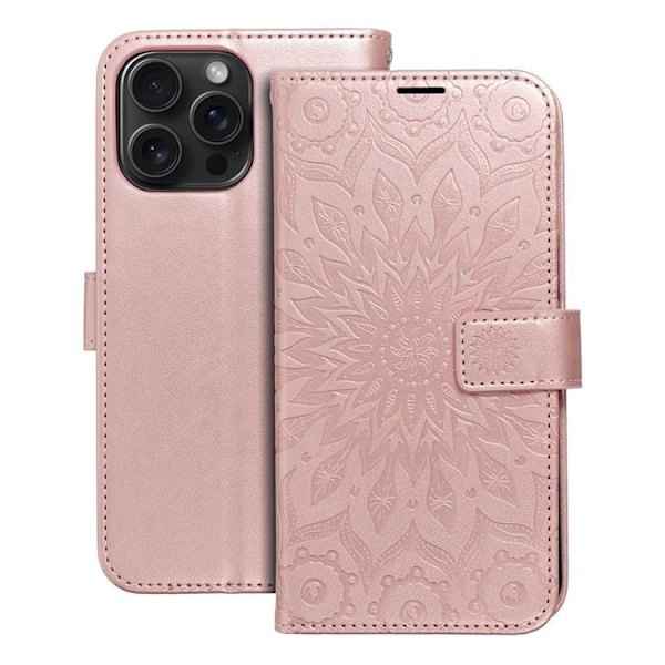iPhone 15 Pro Max Plånboksfodral Mezzo - Rose Guld Roséguld