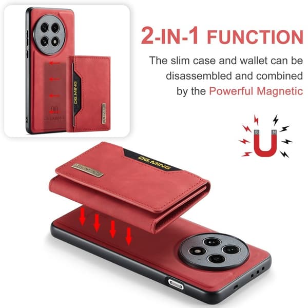 DG.MING M2 Series Mobilskal till OnePlus 13 PU + PC + TPU Röd