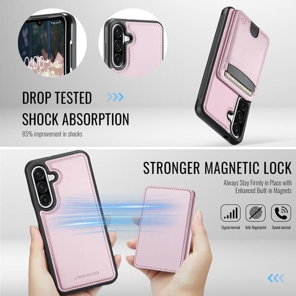JEEHOOD Samsung Galaxy A26 5G Mobilskal KonstLäder - Rosa Rosa