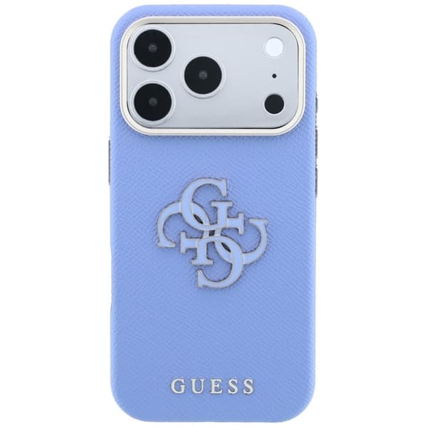 Guess Mobilskal För iPhone 18 Pro Max/17 Pro Max Grained & Big Resin Logo - Blå Blå