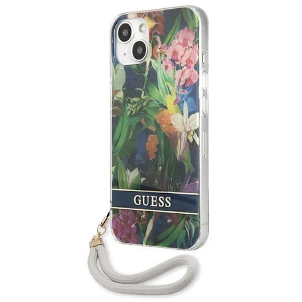 Guess iPhone 13 mini Skal Flower Strap - Blå Blå