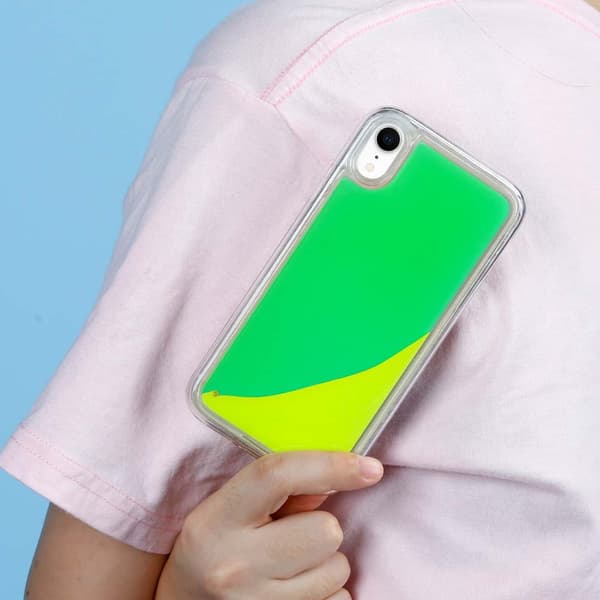 Liquid Neon Sand cover til iPhone XR - Grøn Green