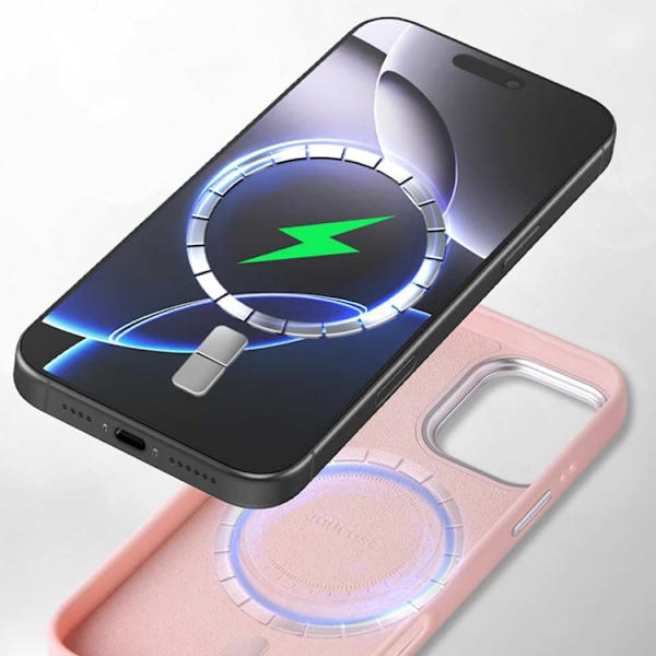 JAUCASE Mobilskal till iPhone 16 Pro Magafe Snake Texture - Vit Vit