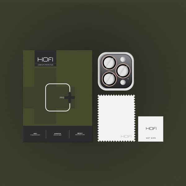 HOFI iPhone 16 Pro/16 Pro Max kameralinsedæksel hærdet glas Beige