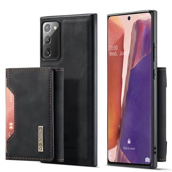 DG.MING M2 Tri-fold Konstläder Plånboksfodral för Samsung Galaxy Note20 - Svart