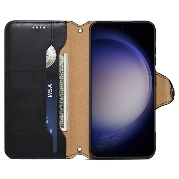 DENIOR Samsung Galaxy S24 Plus Plånboksfodral Konstläder Svart