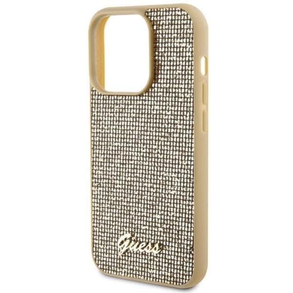 Guess Mobilskal till iPhone 15 Pro Disco Metal Script - Guld Guld