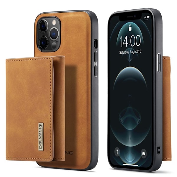 DG.MING Plånboksfodral med Ställ för iPhone 12 Pro Max - Brun