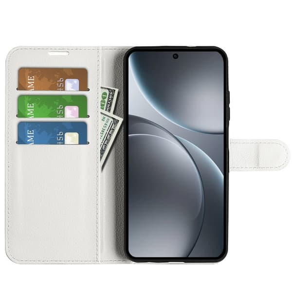 Oppo Find X9 Pro 5G Plånboksfodral Konstläder Stötsäker - Vit