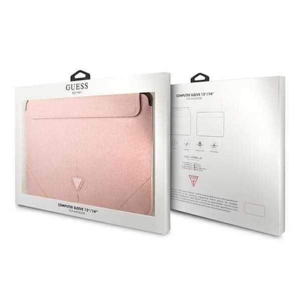 Guess Datorfodral 16'' Saffiano Triangle Logo - Rosa Rosa