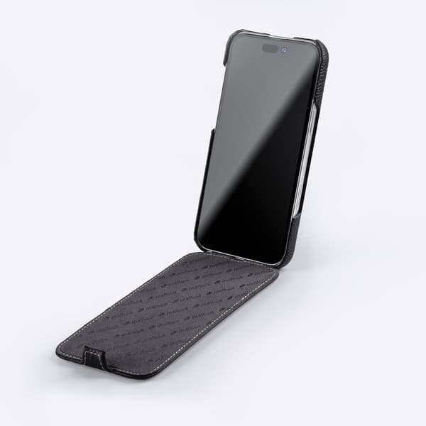 MELKCO Mobilskal till iPhone 16 Pro Max Äkta Läder + PC - Svart