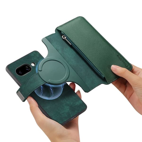 CASENEO Google Pixel 9a Plånboksfodral MW-02 Konstläder - Grön