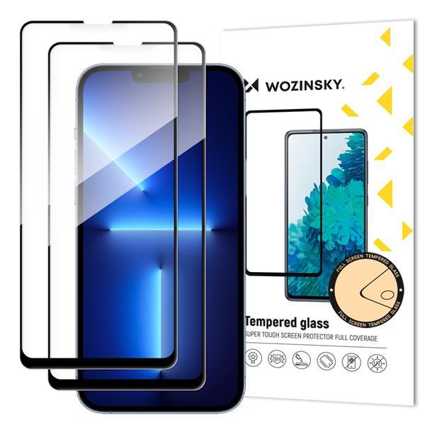 [2 PAK] Wozinsky Full Glue hærdet glas skærmbeskytter iPhone 13/13 Black