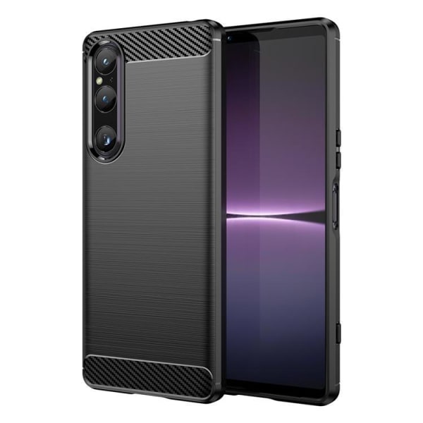 Sony Xperia 1 V Mobilskal Carbon Silikon - Svart