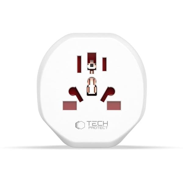 Tech-Protect Universal Rejseadapter EU - Hvid Vit