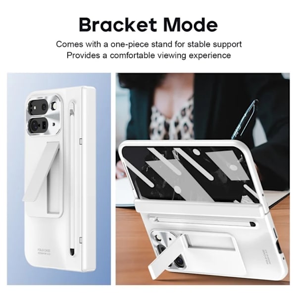 Mobilskal till Google Pixel 10 Pro Fold Kickstand Hinge PC - Vit Vit