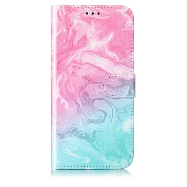 Plånboksfodral för Samsung Galaxy S26 Plus Stativ Konstläder - Rosa Grön Marmor