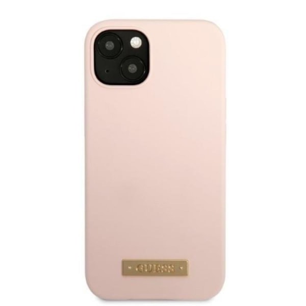 Guess iPhone 13 Case MagSafe silikonilogolevy - vaaleanpunainen
