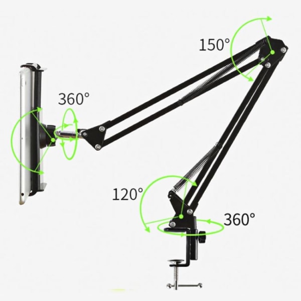 Universal Stativ 360 til Mobil & Tablet - Sort