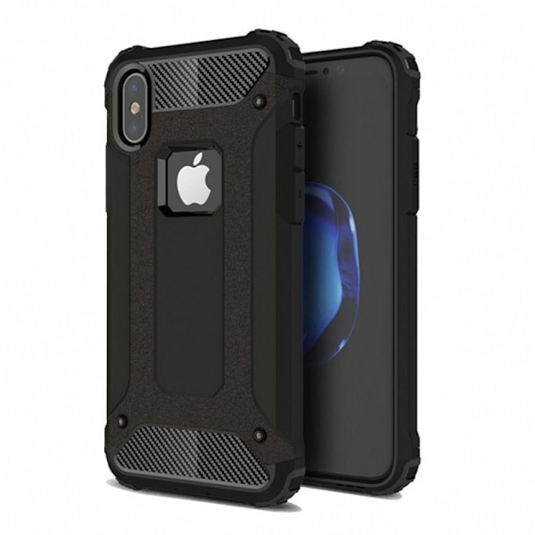 iPhone X/XS Skal Forcell Armor Hårdplast - Svart Svart