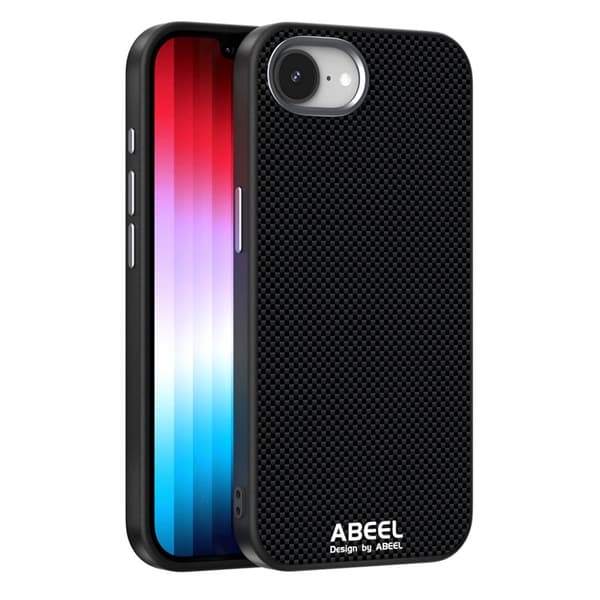 ABEEL Mobilskal till iPhone 16e Magnetiskt Tryckt TPU Läder - Svart