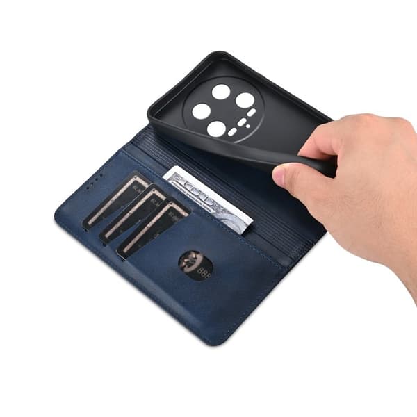 AZNS Xiaomi 14 Ultra Plånboksfodral Konstläder - Blå