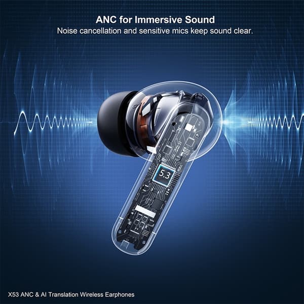 XUNDD TWS Trådlösa Hörlurar In-Ear Bluetooth ANC AI X53 - Vit Vit