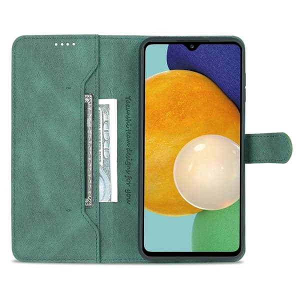 AZNS Samsung Galaxy A14 5G Plånboksfodral Konstläder - Grön