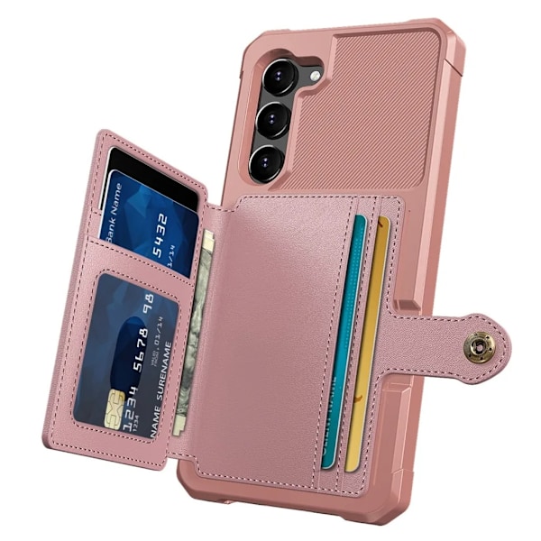 Galaxy S23 Plus Mobilskal Korthållare Kickstand - Rosa
