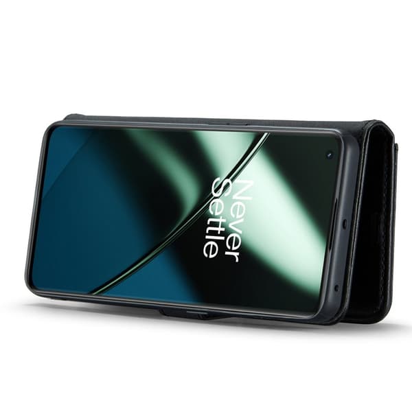 DG.MING OnePlus 11 5G Äkta Läder Plånboksfodral Detachable Magnetisk Svart