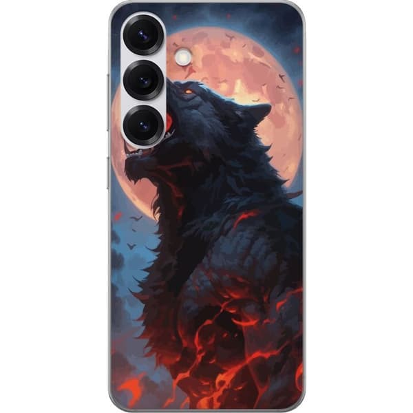 Telefontaske til Samsung Galaxy S25 med Howling Wolf