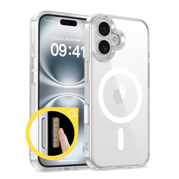 Tech-Protect telefontaske til iPhone 16 Magsafe Flexair Hybrid CC Transparent