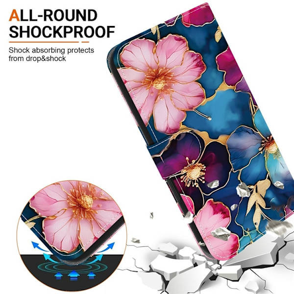 Sony Xperia 10 VII Konstläder Plånboksfodral Pattern Printing - Blåguld Blå
