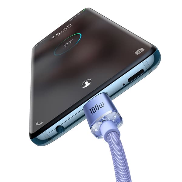 Baseus USB-C till USB-C 100W 2m - Lila Lila