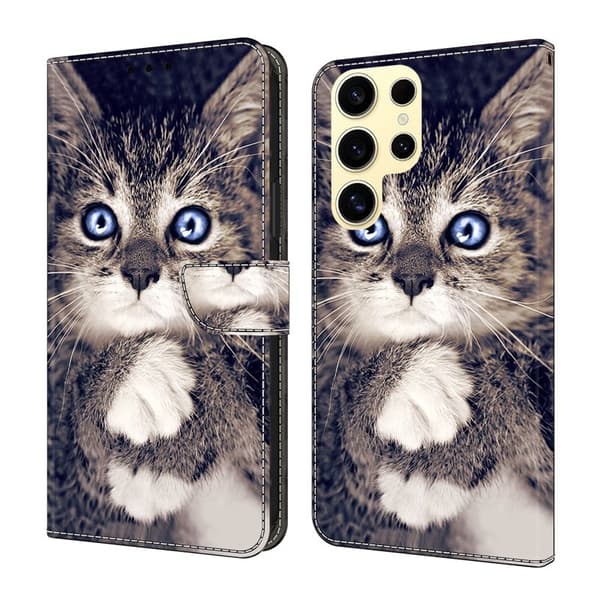 Samsung Galaxy S26 Ultra Plånboksfodral Konstläder - Hand-hållande Katt
