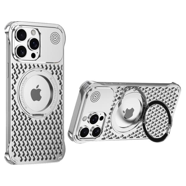 R-JUST RJ64 Mobilskal till iPhone 14 Pro Aluminium Silver Cooling Case