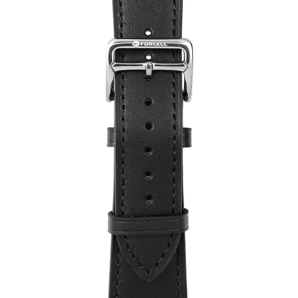 Forcell Apple Watch 42/44/45/49mm Armbånd Øko Læder - Sort Svart