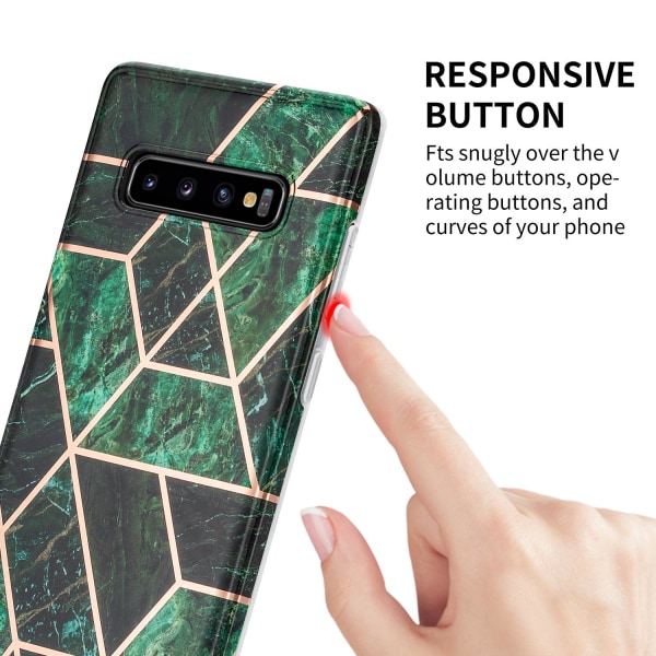 BOOM - Cover til Galaxy S10 Plus - Grøn Marmor Green