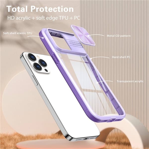 iPhone 14 Plus Skal Camera Slider - Lila Lila