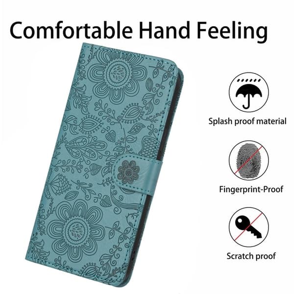 Samsung Galaxy S26 Plånboksfodral Blommönster Konstläder Flip - Grön