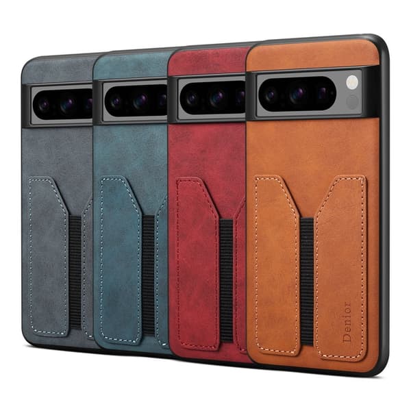 DENIOR Google Pixel 8 Pro Fodral KonstLäder med Kortfack - Röd