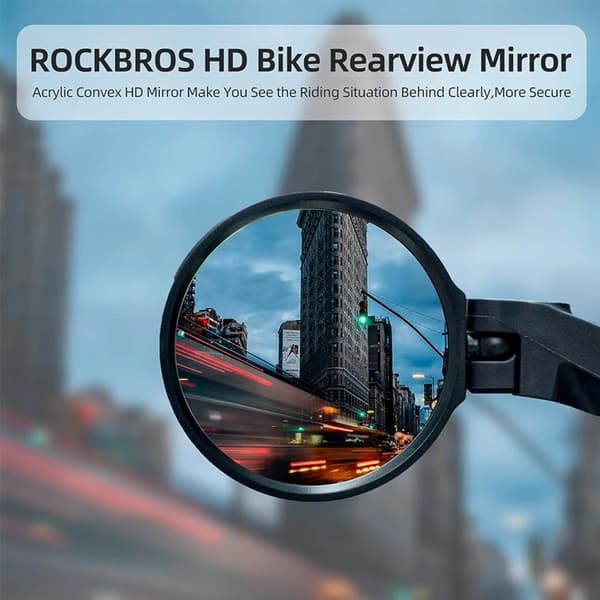 Rockbros vänster cykelbackspegel - Svart Svart