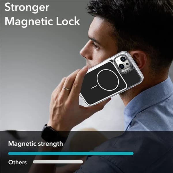 Mobilskal till iPhone 15 MagSafe Lens Kickstand med Handrem Svart
