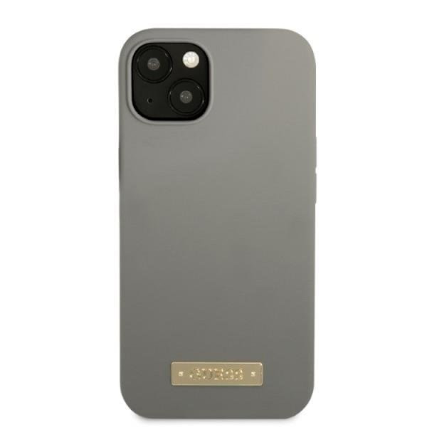 Guess iPhone 13 Mini Skal MagSafe Silicone Logo Plate - Harmaa Grå