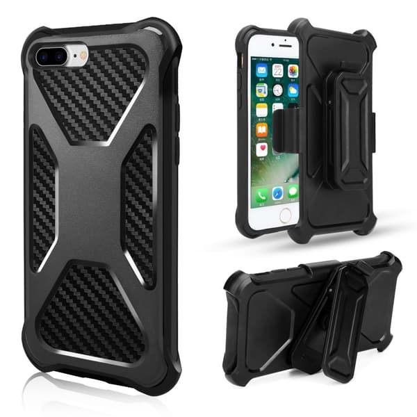2-in-1 Mobilskal till iPhone 8 Plus / 7 Plus med bältesfodral - Svart Svart