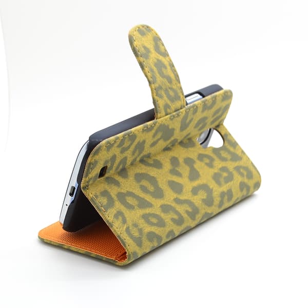 Leopard Plånboksfodral till Samsung Galaxy S4 i9500 (Gul) Gul
